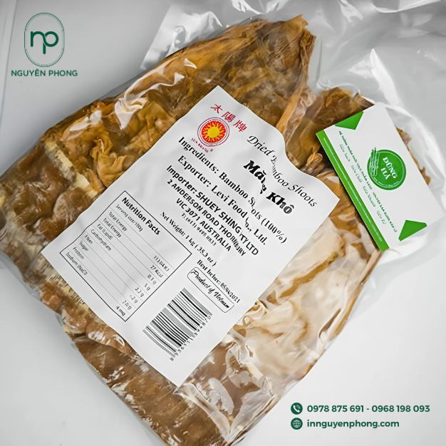 in tem nhãn măng khô đen trắng